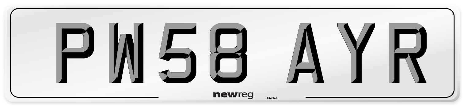 PW58 AYR Number Plate from New Reg